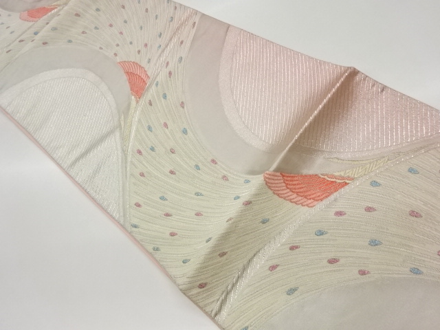 JAPANESE KIMONO / VINTAGE FUKURO OBI / WOVEN ABSTRACT PEACOCK